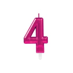 Amscan 4 Metallic Candles - One Size, Pink
