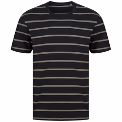 Front Row Unisex Adult Striped T-Shirt - XS, Black/Khaki