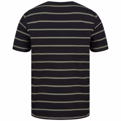 Front Row Unisex Adult Striped T-Shirt - XS, Black/Khaki