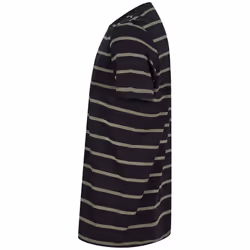 Front Row Unisex Adult Striped T-Shirt - XS, Black/Khaki