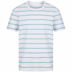 Front Row Unisex Adult Striped T-Shirt - XS, White/Duck Egg Blue