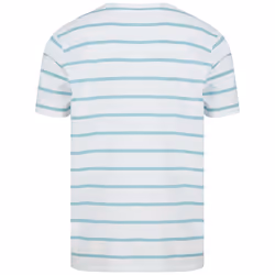 Front Row Unisex Adult Striped T-Shirt - XS, White/Duck Egg Blue