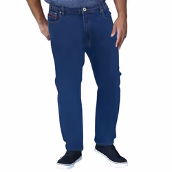 D555 London Mens Kingsize Bailey Elasticated Waist Jeans - 40L, Blue