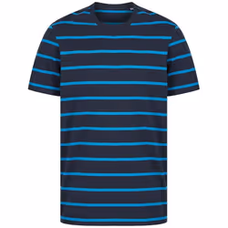Front Row Unisex Adult Striped T-Shirt - XS, Navy/Marine Blue
