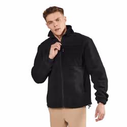 Front Row Mens Sherpa Recycled Fleece Jacket - XS, Black
