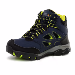 Regatta Childrens/Kids Holcombe IEP Junior Hiking Boots - 12 UK Child, Navy/Lime Punch