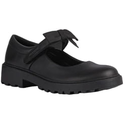 Geox Girls Casey Ballerina Bow School Shoes - 11.5 UK Child, Black