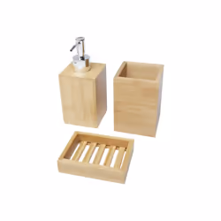Bullet Hedon Bamboo Bathroom Accessory Set