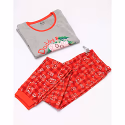 Peppa Pig Mens Daddy Pig Christmas Pyjama Set - S, Red/Grey