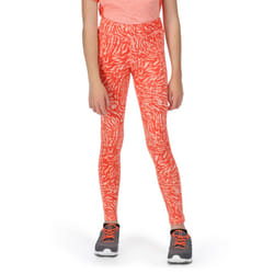 Regatta Childrens/Kids Atkin II Animal Print Leggings - 11-12 Years, Neon Peach
