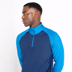 Dare 2B Mens Fuser Core Stretch Half Zip Thermal Top - XS, Nightfall Navy/Dark Methyl Blue