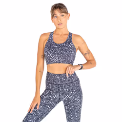 Dare 2B Womens/Ladies Mantra Dotted Recycled Sports Bra - M, Black/White