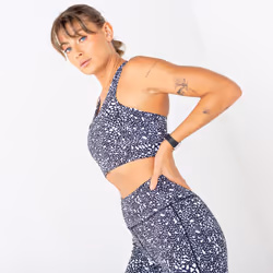 Dare 2B Womens/Ladies Mantra Dotted Recycled Sports Bra - M, Black/White