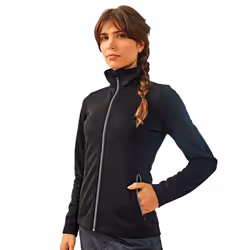 Premier Womens/Ladies Dyed Sweat Jacket - XS, Black