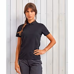 Premier Womens/Ladies Sustainable Polo Shirt - XL, Black
