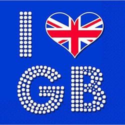 Amscan Union Jack Napkins (Pack of 16)