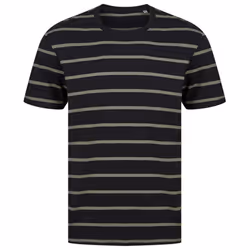 Front Row Mens Striped T-Shirt - XS, Black/Khaki