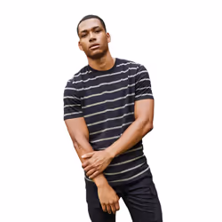 Front Row Mens Striped T-Shirt - XS, Black/Khaki