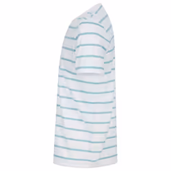 Front Row Mens Striped T-Shirt - XS, White/Duck Egg Blue