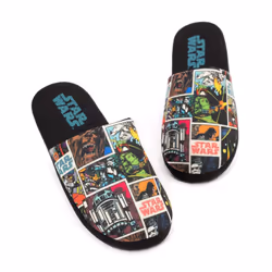 Star Wars Mens Comic Slippers - 9 UK-10 UK, Black