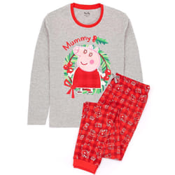 Peppa Pig Womens/Ladies Mummy Pig Christmas Pyjama Set - XL, Red/Grey