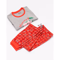Peppa Pig Womens/Ladies Mummy Pig Christmas Pyjama Set - XL, Red/Grey