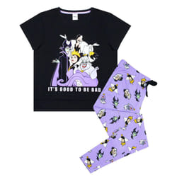Disney Womens/Ladies Its Good To Be Bad Villains Pyjama Set - XL, Black/Lilac