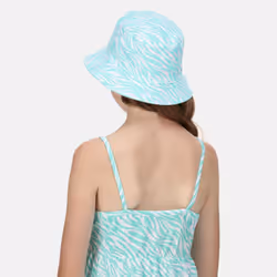 Regatta Childrens/Kids Crow Zebra Print Canvas Bucket Hat - 7-10 Years, Aruba Blue