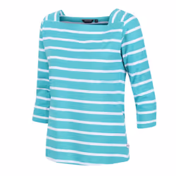 Regatta Womens/Ladies Polexia Stripe T-Shirt - 12 UK, Turquoise/White