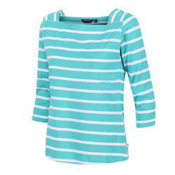 Regatta Womens/Ladies Polexia Stripe T-Shirt - 12 UK, Turquoise/White