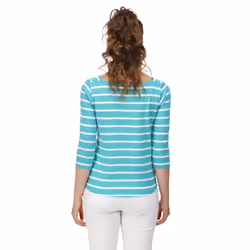Regatta Womens/Ladies Polexia Stripe T-Shirt - 12 UK, Turquoise/White