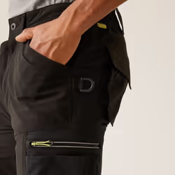 Regatta Mens Infiltrate Softshell Stretch Work Trousers - 34R, Black