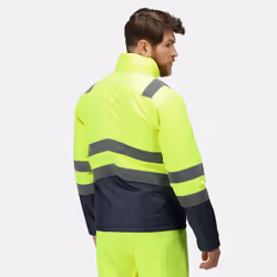 Regatta Mens High-Vis Insulated Jacket - M, Yellow/Navy
