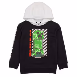Minecraft Boys Creeper Hoodie - 5-6 Years, Black/Grey/Green