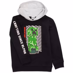 Minecraft Boys Creeper Hoodie - 7-8 Years, Black/Grey/Green