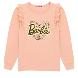 Barbie Girls Frill Top - 3-4 Years, Peach/Black/Gold