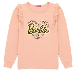Barbie Girls Frill Top - 5-6 Years, Peach/Black/Gold