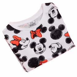 Disney Girls Mickey & Minnie Mouse All-Over Print T-Shirt - 7-8 Years, White/Black/Red