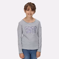 Regatta Childrens/Kids Clarabee Slogan Long-Sleeved T-Shirt - 9-10 Years, Balsam Green