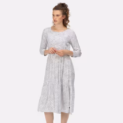 Regatta Womens/Ladies Briella Ditsy Print Long-Sleeved Casual Dress - 12 UK, White