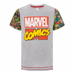 Marvel Comics Boys Printed T-Shirt - 11-12 Years, Heather Grey/Red/Green