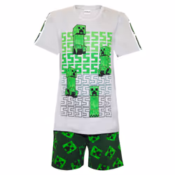 Minecraft Boys Short Pyjama Set - 9-10 Years, Heather Grey/Green/Black
