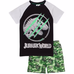Jurassic World Boys Camo Short Pyjama Set - 7-8 Years, Black/Green/Grey