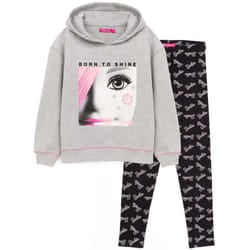 Barbie Girls Hoodie And Leggings Set - 3-4 Years, Grey/Black/White