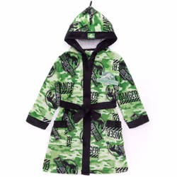 Jurassic World Boys Camo Robe - 10-11 Years, Green/Black