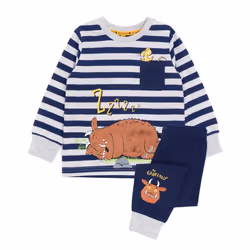 The Gruffalo Boys Striped Pyjama Set - 4-5 Years, Navy/Grey/Brown