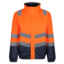 Regatta Mens Bomber Waterproof Hi-Vis Jacket - S, Orange/Navy