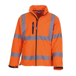 Yoko Mens Hi-Vis Sofshell Jacket - S, Hi Vis Orange