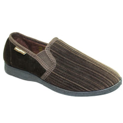 Goodyear Mens Calder Pinstripe Slippers - 11 UK, Brown