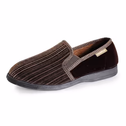Goodyear Mens Calder Pinstripe Slippers - 11 UK, Brown